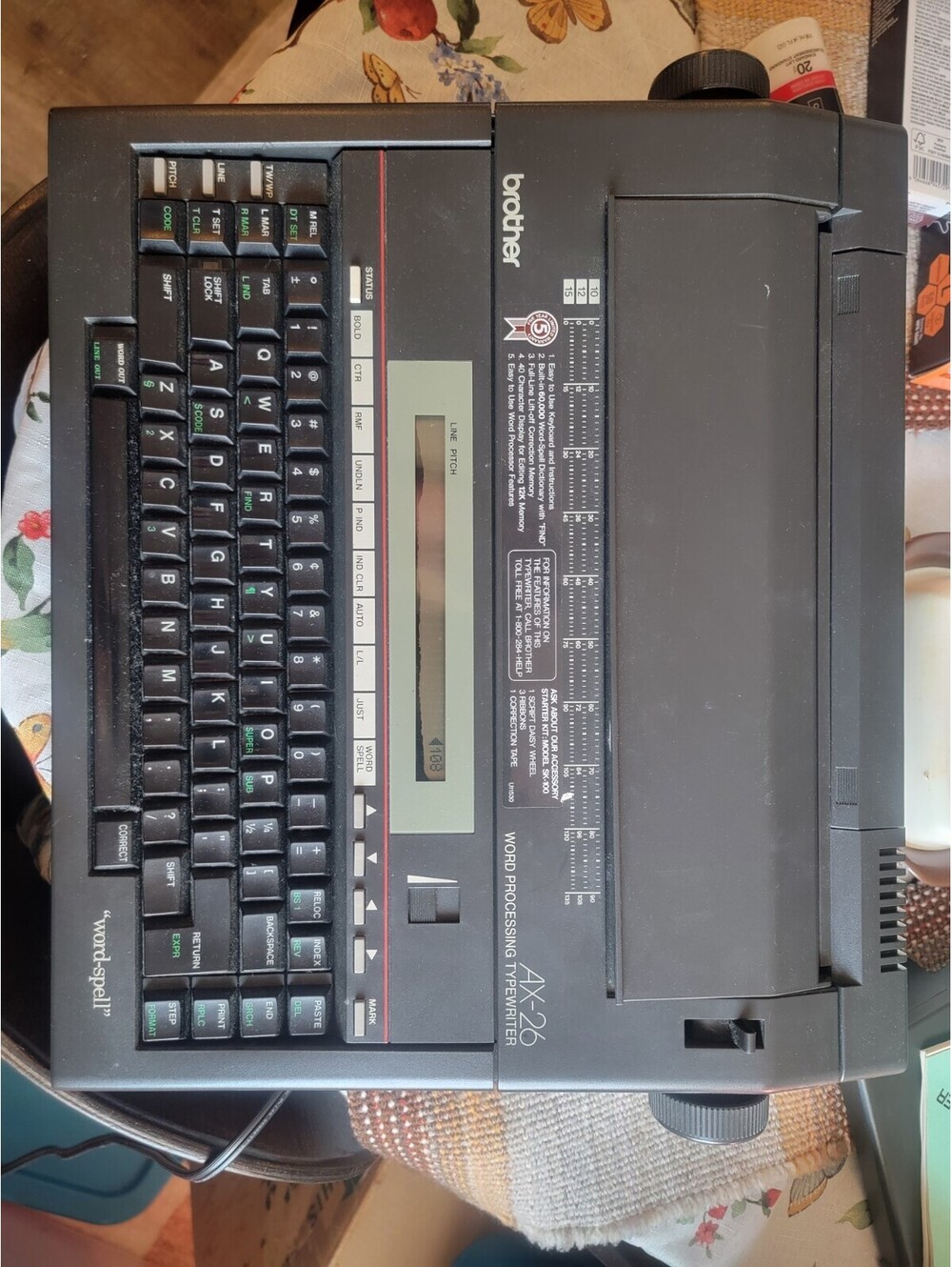 Brother AX-26 Electronic Typewriter Word-Spell Processing Tested & Working 1997